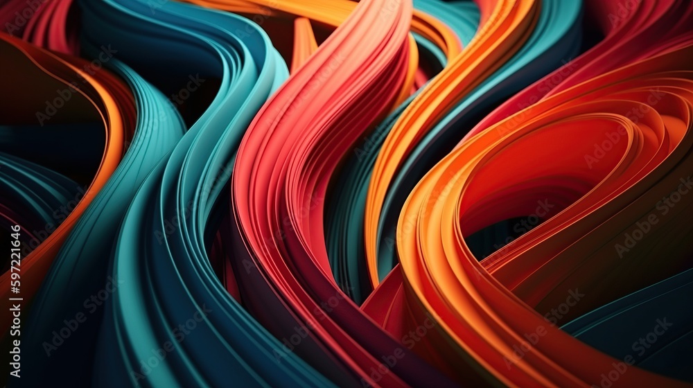 Abstract background with colorful lines and waves, AI generated Abstract background with colorful lines and waves, AI generated