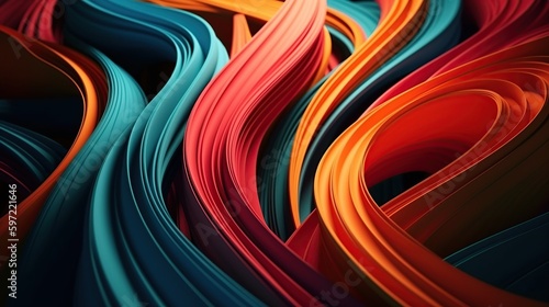 Abstract background with colorful lines and waves, AI generated