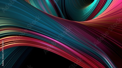 Abstract cylinder background with colorful lines  AI generated