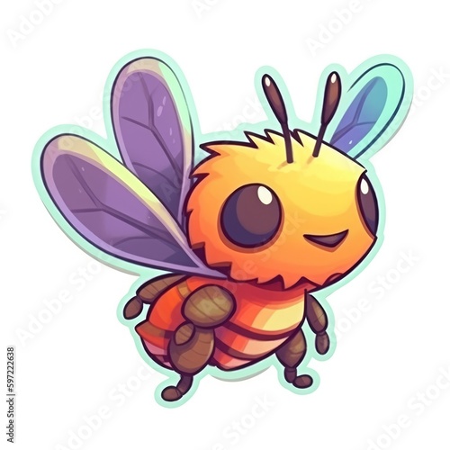 vibrant sticker of a insect