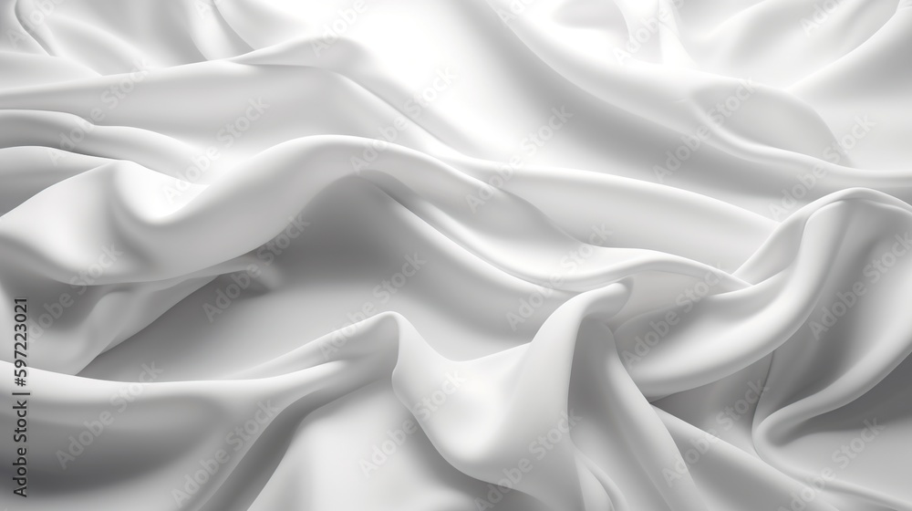 Thin white satin fabric, abstract background, AI generated Thin white satin fabric, abstract background, AI generated
