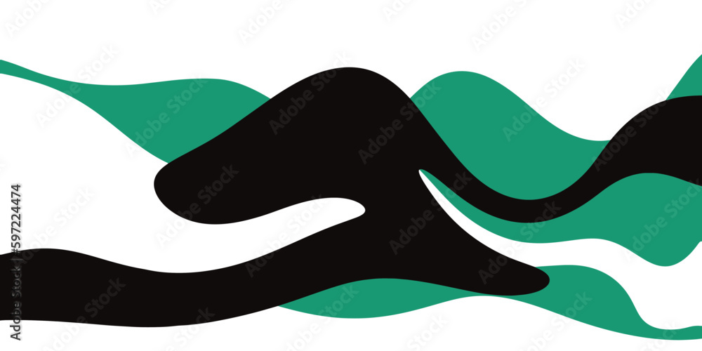 vector abstract background green with black on white background