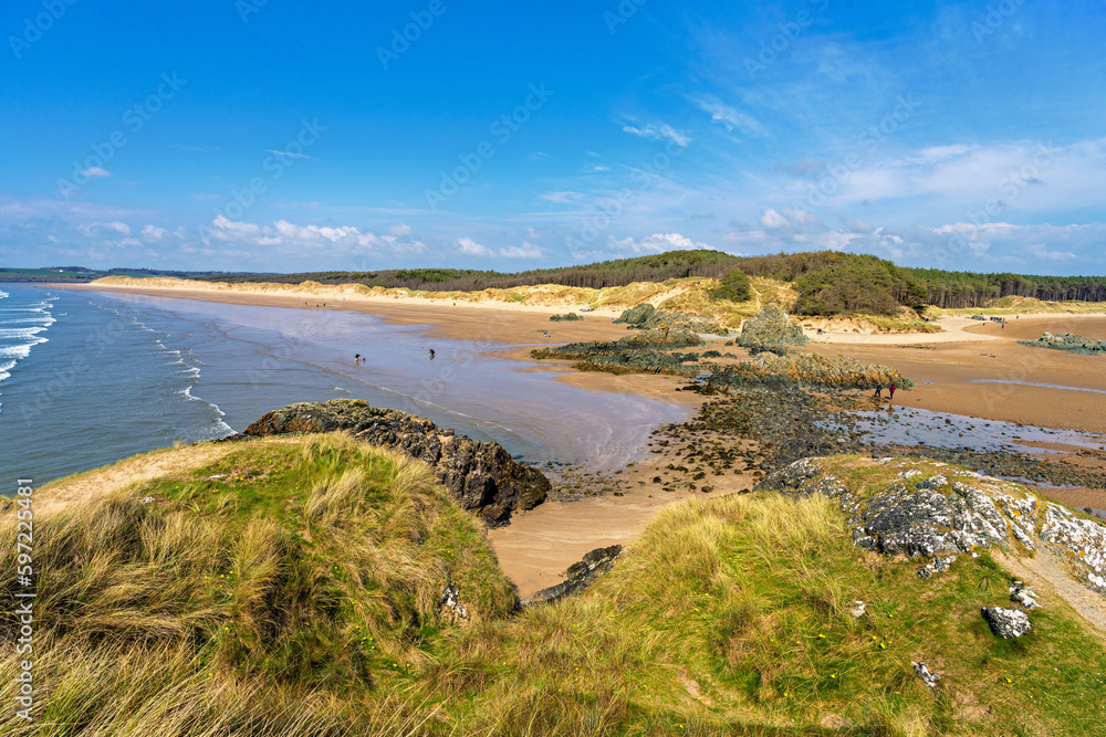 Vivid beauty of Newborough beach Anglesey North Wales UK.