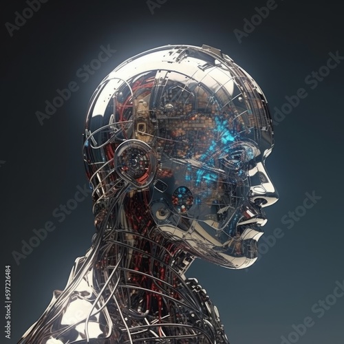 An Artificial Intelligence self portrait. Generative AI. 