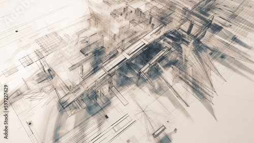 Technical background made with a simple pencil. Generative AI. © EUDPic