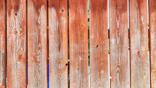 Fence made of wooden slats as a Location, Background, texture, copy of space, frame. Abstract natural graphic resource