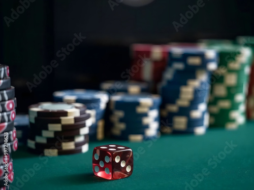 casino chips and dice
