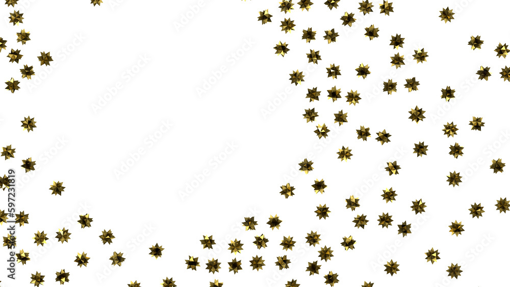 stars. Confetti celebration, Falling golden abstract decoration for party, birthday celebrate, (PNG transparent)