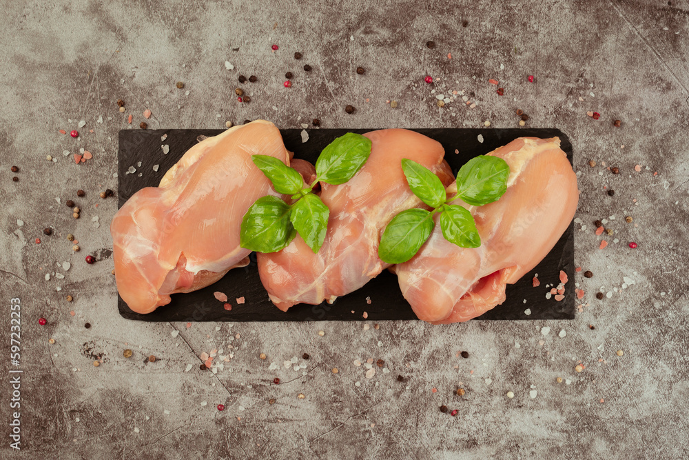 Skinless Chicken Meat.Ogranic Food,healthy Eating.Food Concept.Top View ...