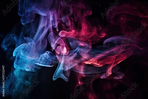 Abstract background of colorful smokes, created with Generative Ai Technology