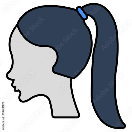 An icon design of ponytail 