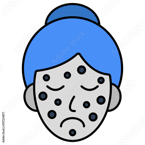 A premium download icon of acne face
