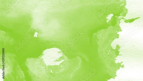 Abstract Watercolor Splashes Background Light Green