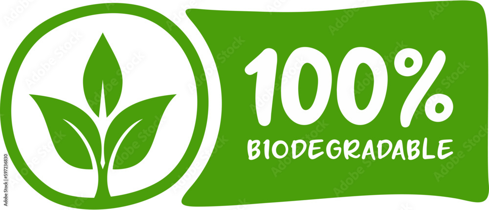100 Percent Biodegradable label sticker badge Vector 100 Percent Biodegradable label sticker badge Vector