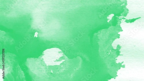 Abstract Watercolor Splashes Background Pastel Green
