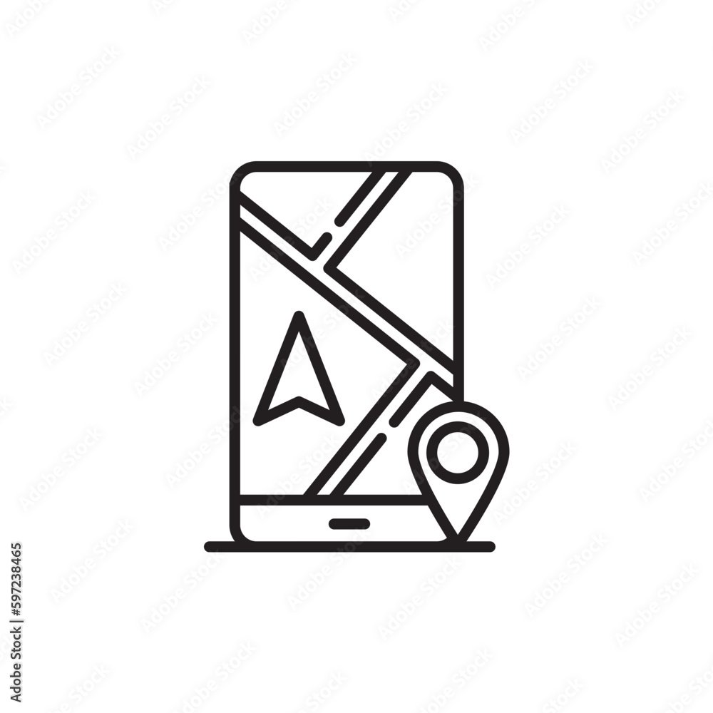 Mobile map icon gps icon location for app web logo banner poster icon - SVG File Mobile map icon gps icon location for app web logo banner poster icon - SVG File