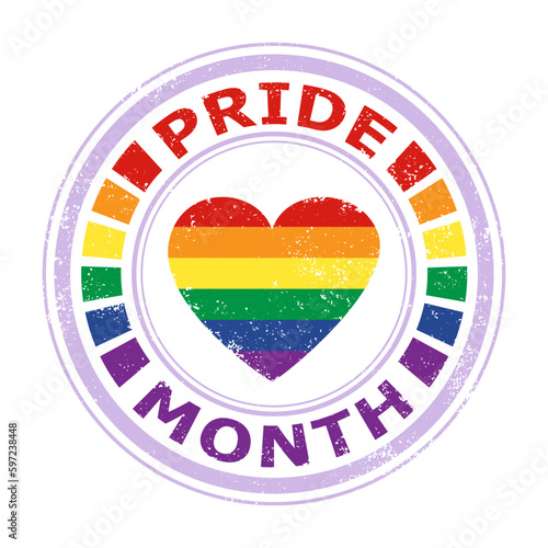 A grunge circle stamp for gay pride month
