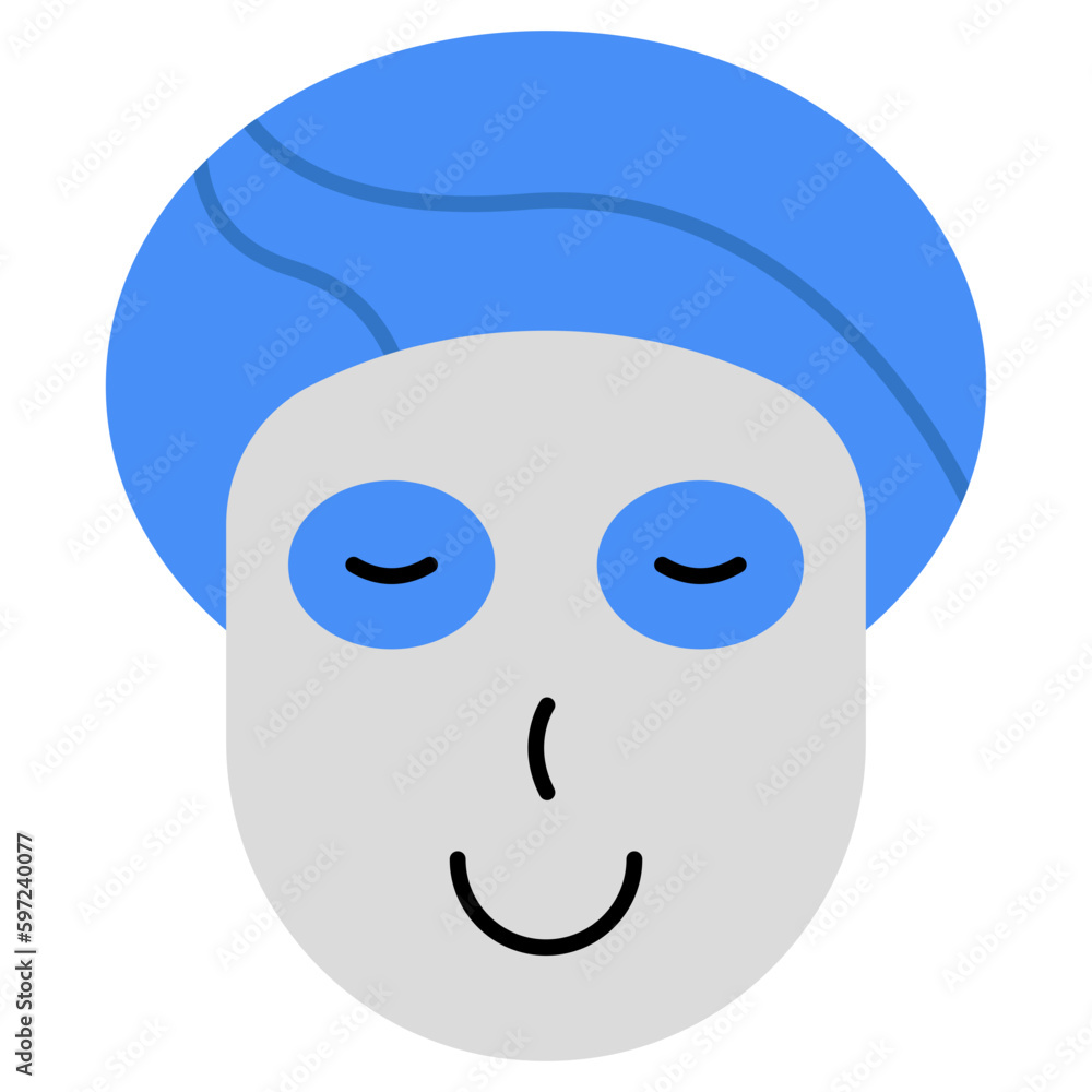 Fototapeta premium Conceptual flat design icon of face sheet mask 