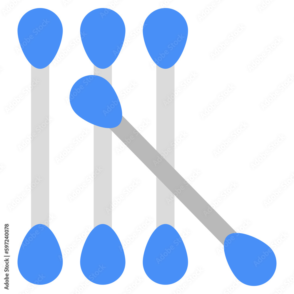 Conceptual flat design icon of cotton buds Conceptual flat design icon of cotton buds