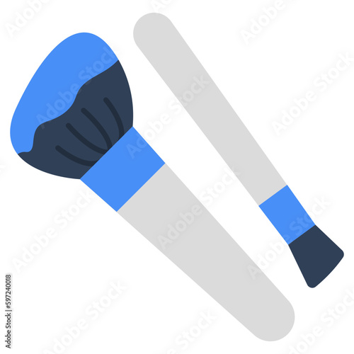 Makeup brushes icon isolated on white background 