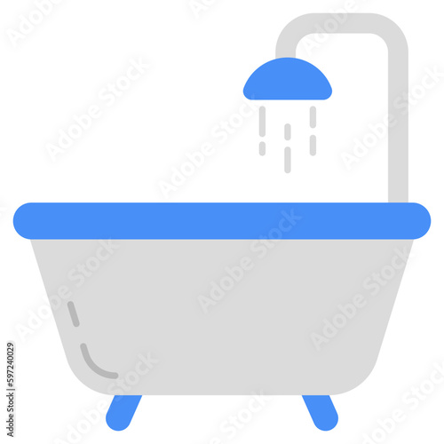 Trendy vector design of bathtub