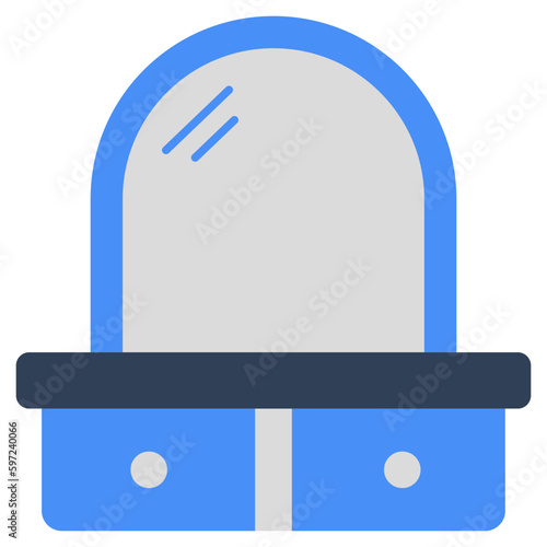 A flat design icon of vanity mirror 