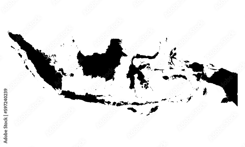 Indonesia map silhouette Indonesia map silhouette