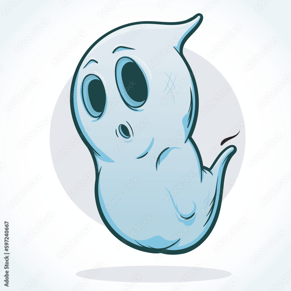 vector illustration of cartoon style ghost character digital drawing vector illustration of cartoon style ghost character digital drawing