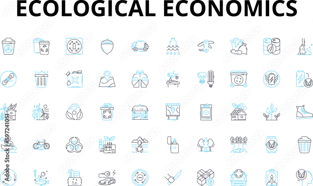 Ecological economics linear icons set. Sustainability, Environment, Economy, Resources, Climate, Systems, Policy vector symbols and line concept signs. Conservation,Ecosystems,Degrowth Generative AI Ecological economics linear icons set. Sustainability, Environment, Economy, Resources, Climate, Systems, Policy vector symbols and line concept signs. Conservation,Ecosystems,Degrowth Generative AI