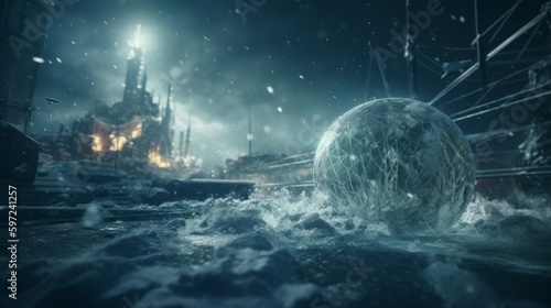 Cinematic Hyper-Detailed World Covered in Ice   Snow with Unreal Engine   Insane Details   Beautifully Color Graded   Megapixel  Generative AI