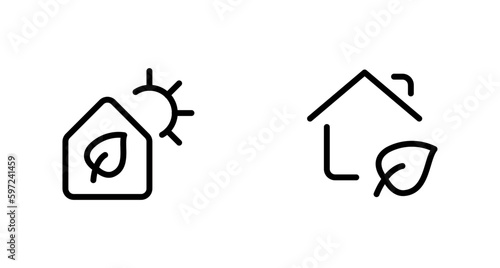 ecological house icon. flat vector and illustration, graphic, editable stroke. Suitable for website design, logo, app, template, and ui ux.
