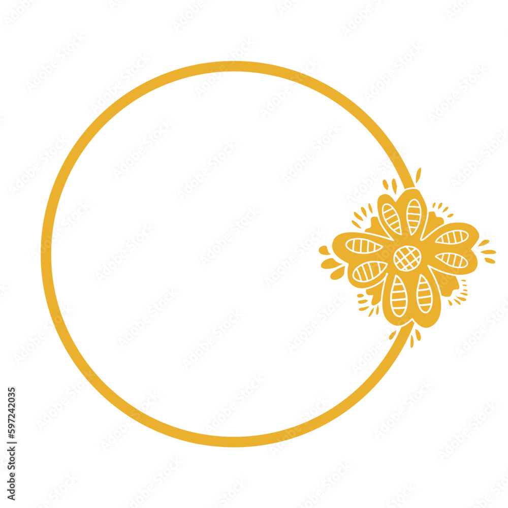 Obraz premium Gold Circle Wreath Frame 