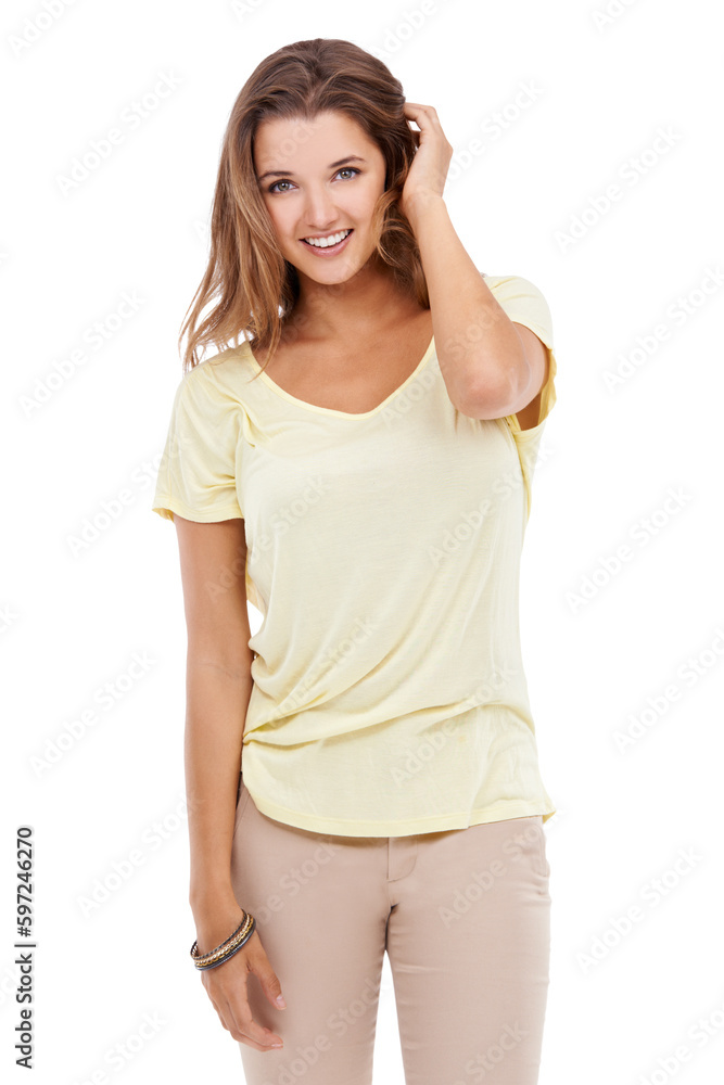 Isolated young woman, vision and smile with modern fashion, happiness and transparent png background. Student girl, female and happy portrait with clothes, excited face and think with gen z aesthetic Isolated young woman, vision and smile with modern fashion, happiness and transparent png background. Student girl, female and happy portrait with clothes, excited face and think with gen z aesthetic