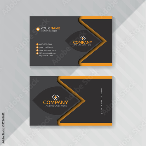 Double-sided modern and minimalist creative business card vector print-ready design template, name card, visiting card, vector card