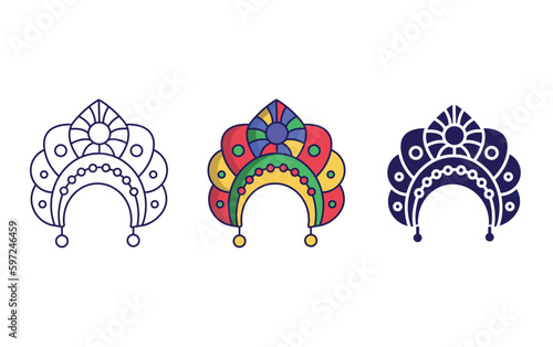 Kokoshnik vector icon