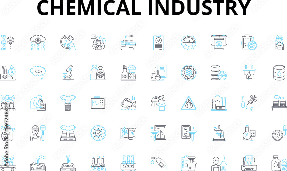 Chemical industry linear icons set. Polymer, Catalyst, Petrochemical, Solvent, Acid, Alkali, Reactor vector symbols and line concept signs. Petrochemistry,Refining,Enzyme illustration Generative AI Chemical industry linear icons set. Polymer, Catalyst, Petrochemical, Solvent, Acid, Alkali, Reactor vector symbols and line concept signs. Petrochemistry,Refining,Enzyme illustration Generative AI