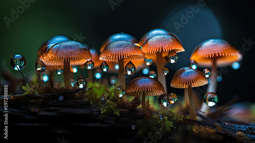 mushroom in the forest. Generative Ai