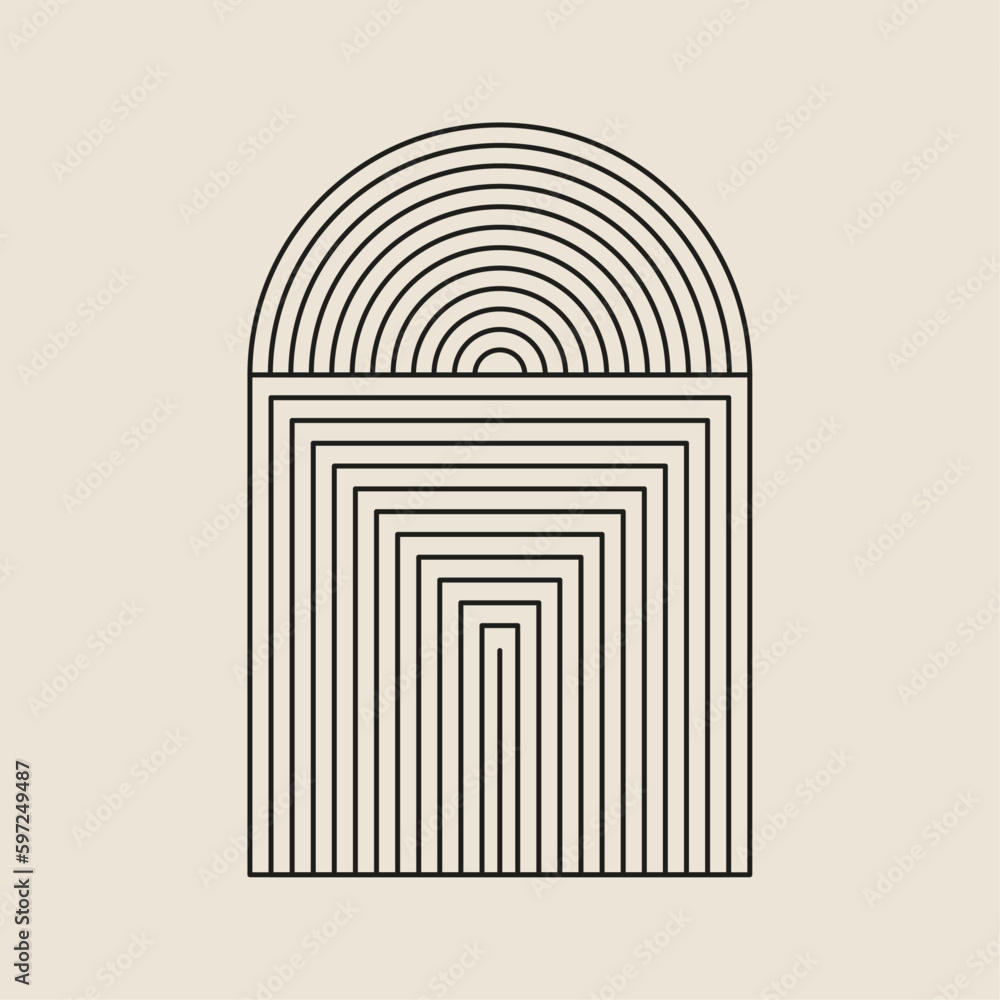 Boho frame arch vector illustration modern minimalistic retro aesthetic linear arc portal logo bohemian design element mystical geometric abstract border Boho frame arch vector illustration modern minimalistic retro aesthetic linear arc portal logo bohemian design element mystical geometric abstract border