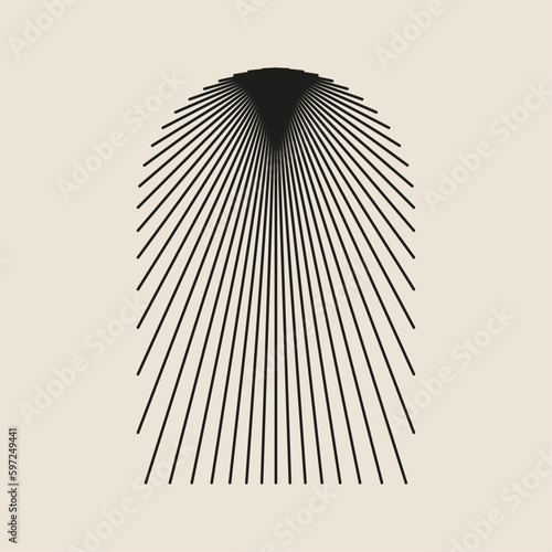 Boho frame arch vector illustration modern minimalistic retro aesthetic linear arc portal logo bohemian design element mystical geometric abstract border