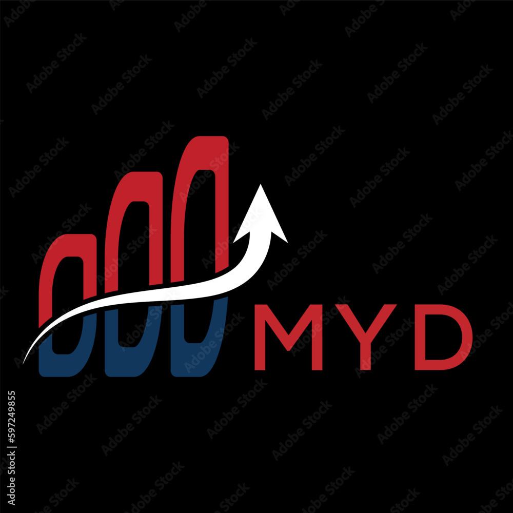 MYD letter logo.MYD Red and Blue Shield Emblem Logo Template.MYD company logo Can be used for personal and Corporate business.MYD Patriotic icon. - obrazy, fototapety, plakaty 