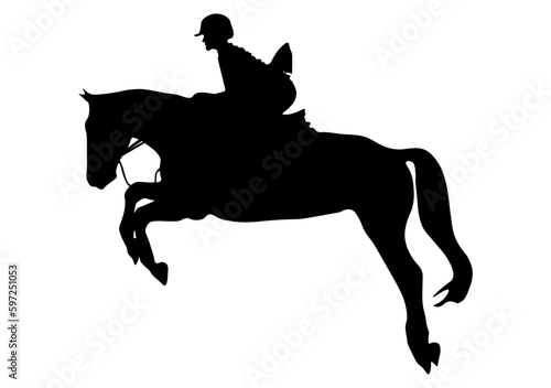 horse and rider jumping