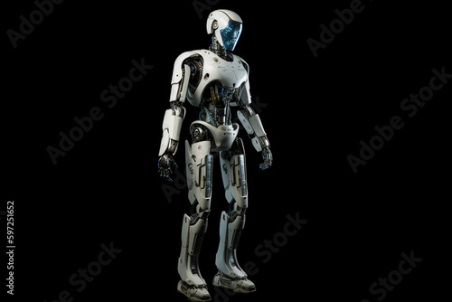 humanoid android robot with artificial intelligence, full body. Generative AI