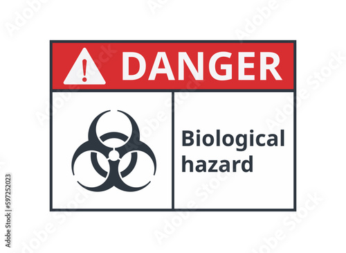 Danger Biological Hazard Warning Sign. 