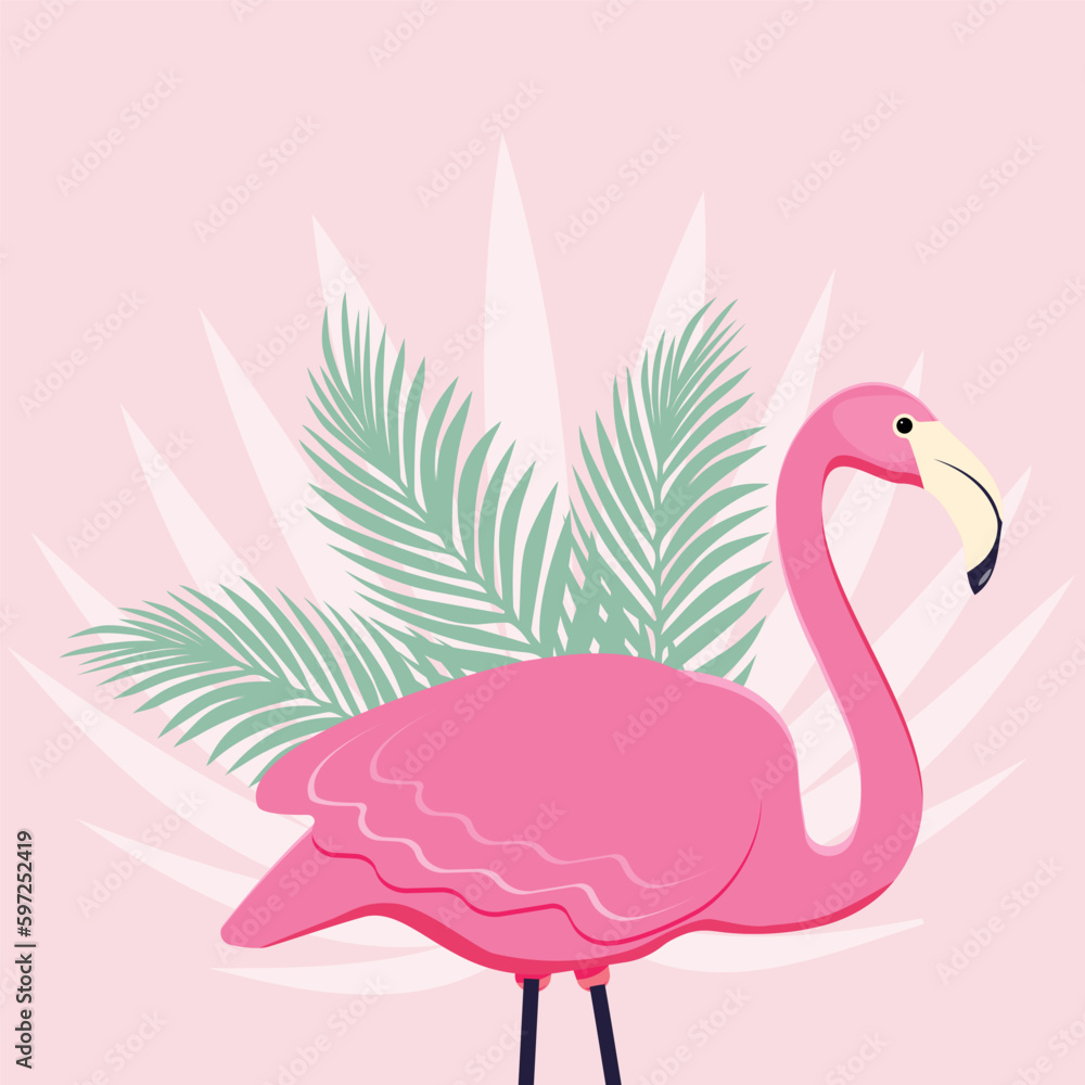 Obraz premium pink flamingo 