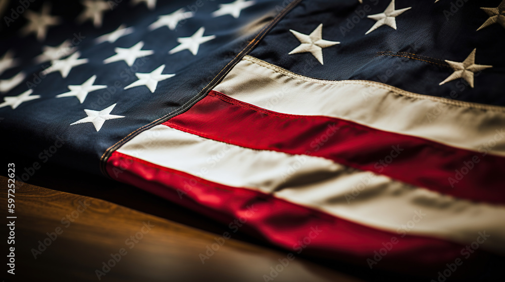 Obraz premium Martin Luther King Day Anniversary - American flag on abstract background, generative ai