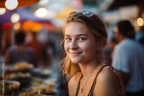 young adult woman is happy,...