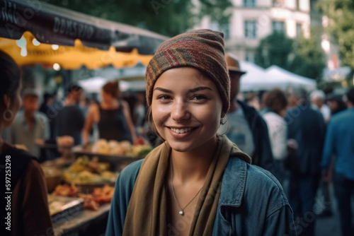 young local tourist woman o...