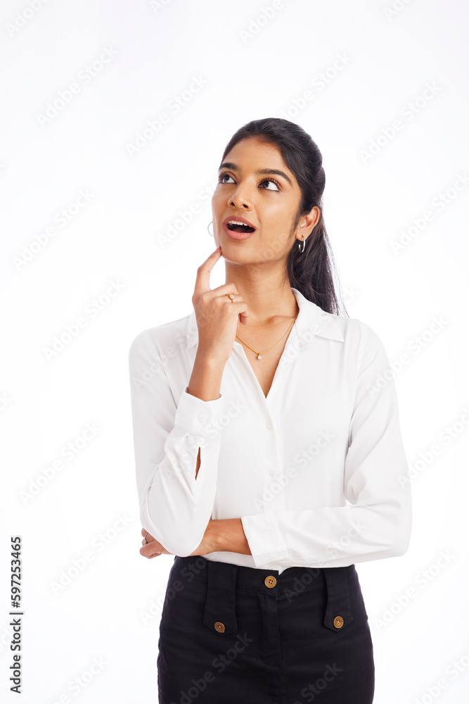 Shocked Indian young business woman isolated on white. Shocked Indian young business woman isolated on white.
