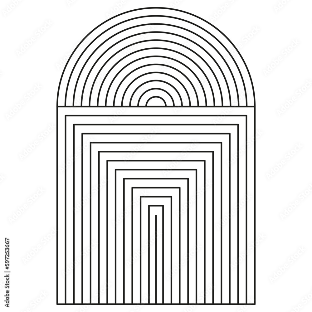 Boho frame arch vector illustration modern minimalistic retro aesthetic linear arc portal logo bohemian design element mystical geometric abstract border Boho frame arch vector illustration modern minimalistic retro aesthetic linear arc portal logo bohemian design element mystical geometric abstract border