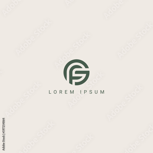 Modern unique letter GF FG logo icon design template elements.